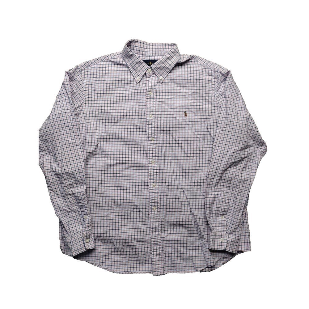 Ralph Lauren Dress Shirt 2XL Pink Business Casual Preppy Long Sleeve Men Vintage